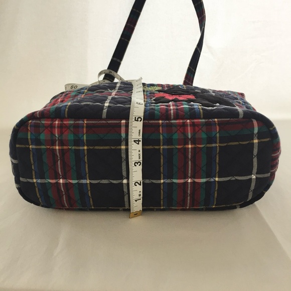 Vera Bradley Small Vera Tote Bag in Tartan Plaid Scottie Dog - Picture 15 of 16